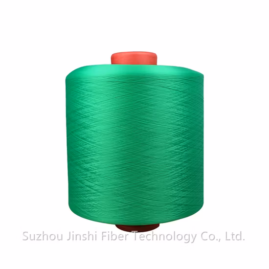 Certificazione Grs POY 50d/72f Tpm Filato di poliestere riciclato bianco 100% da bottiglie in PET per etichette tessute