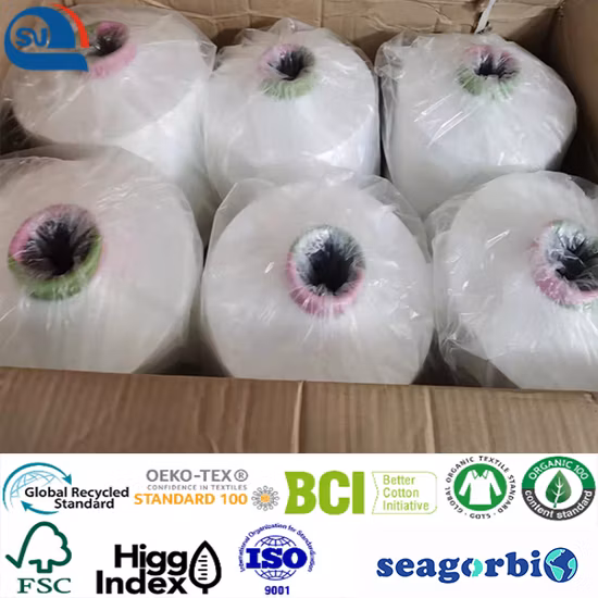 Hochfestes Textil DTY 150/48 Poliestere bianco grezzo semi opaco DTY Garn AA Grade Pes DTY 150/48 Him SD Dope Dyed Garn (Zertifikat: Oeko-tex100/GRS/BCI/GOTS)
